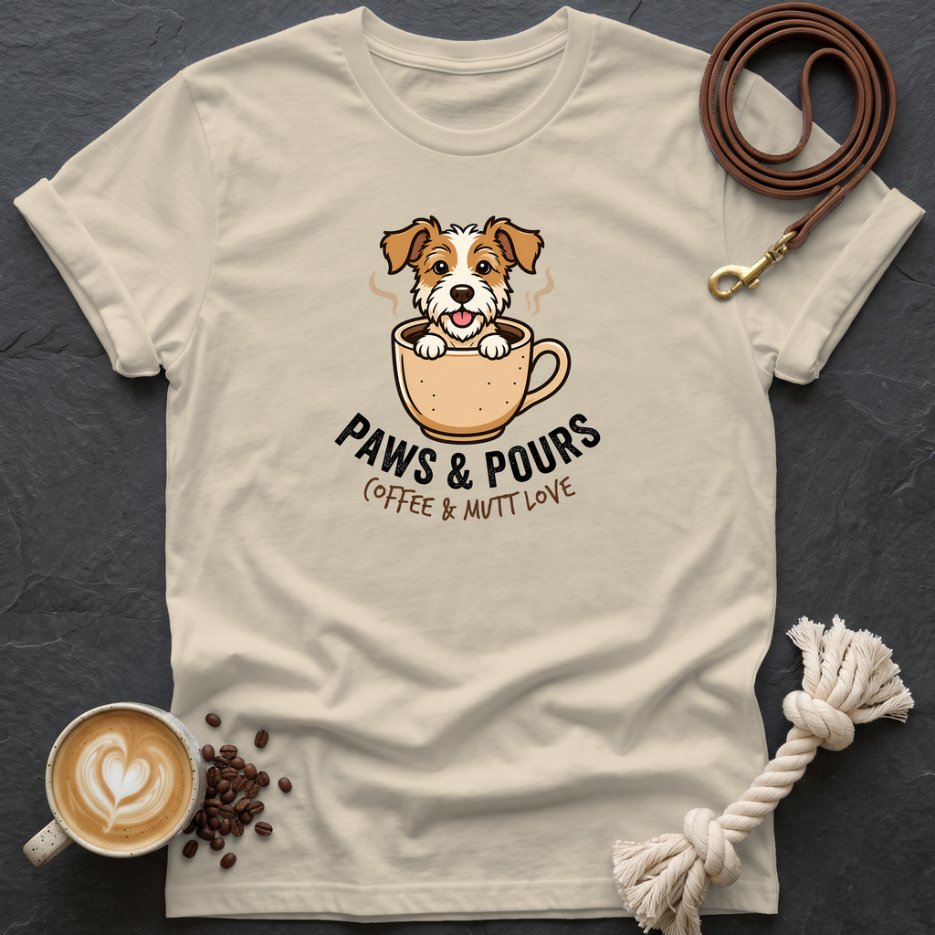 Paws and Pours T-Shirt - Sand