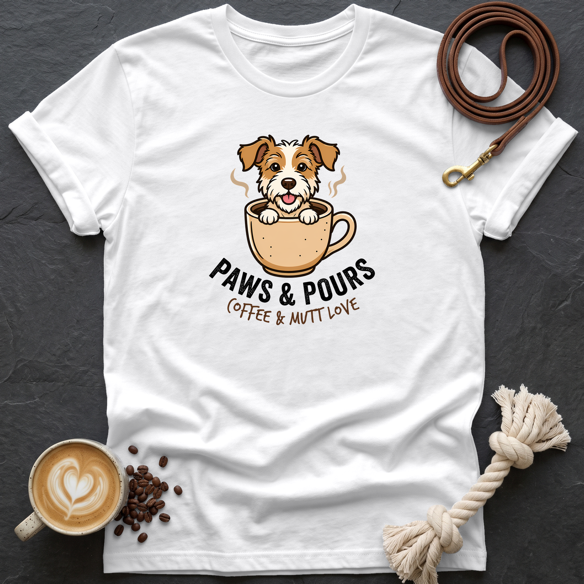 Paws and Pours T-Shirt - White