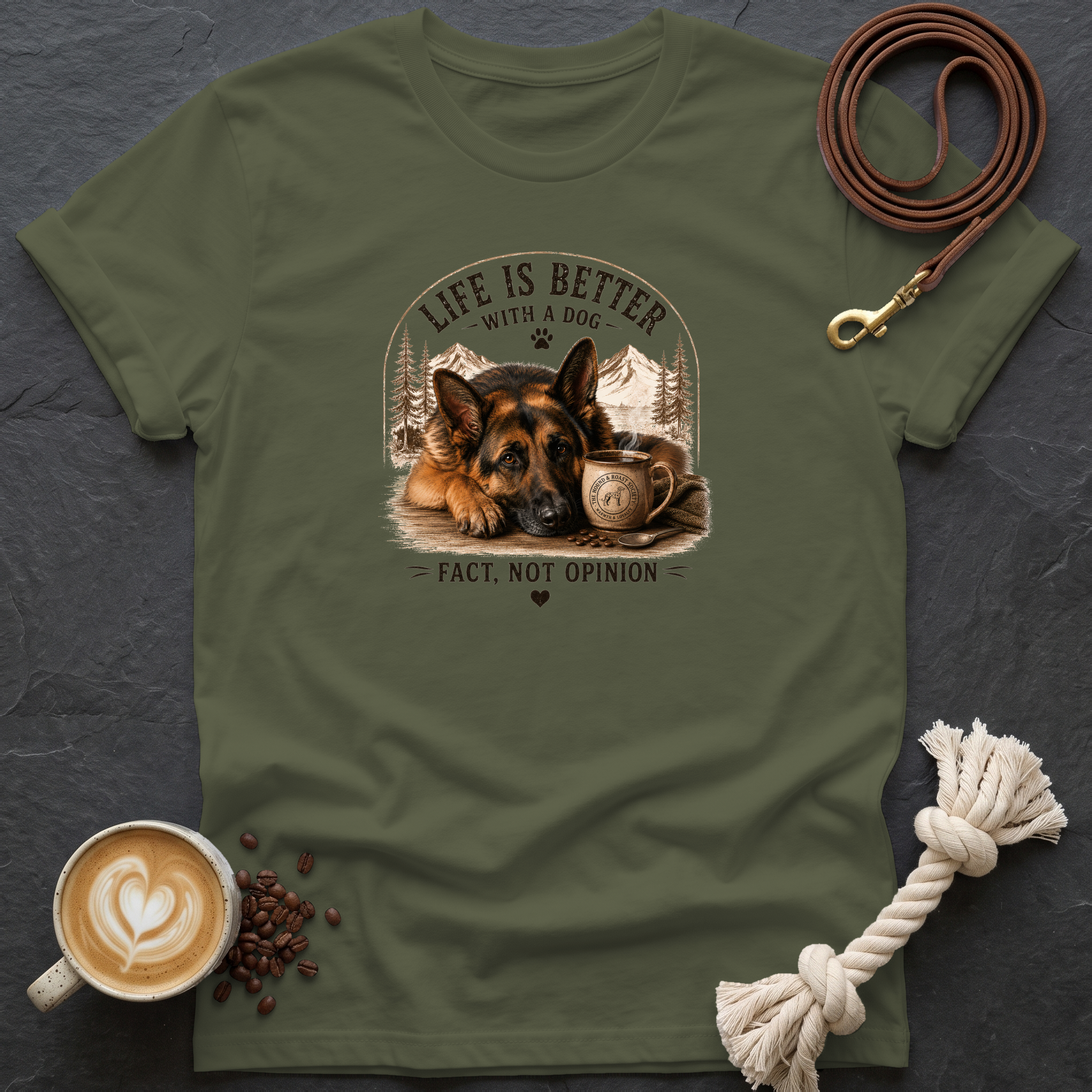 Life is Better T-Shirt - Military Green