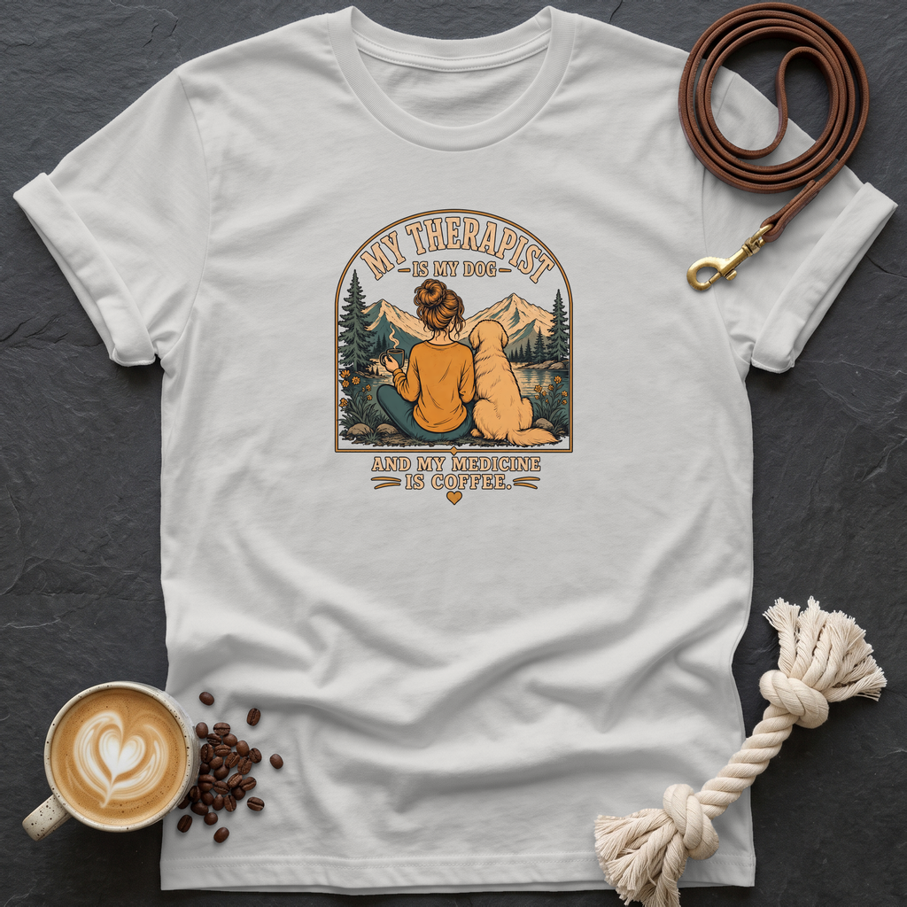 My Therapist is My Dog — Color T-Shirt - Ice Grey