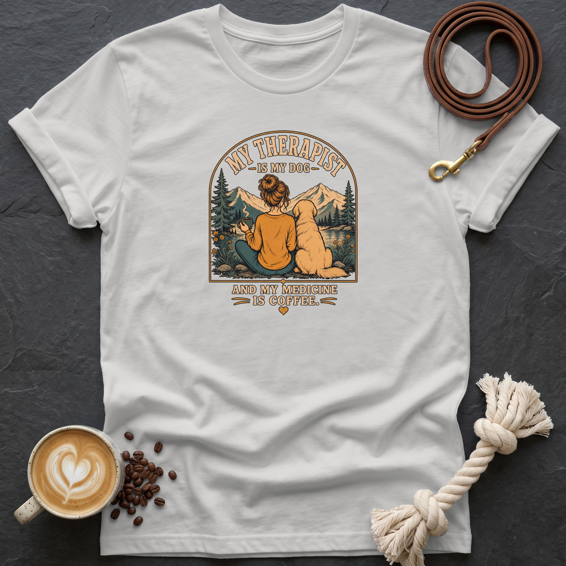 My Therapist is My Dog — Color T-Shirt - Ice Grey
