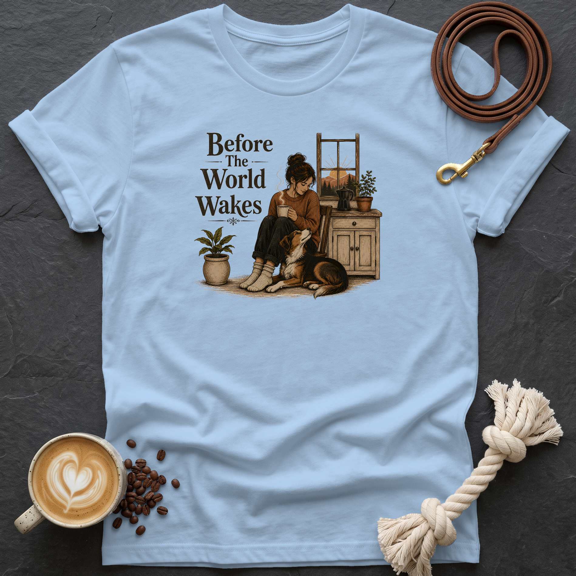 Before the World Wakes — Cozy T-Shirt - Light Blue