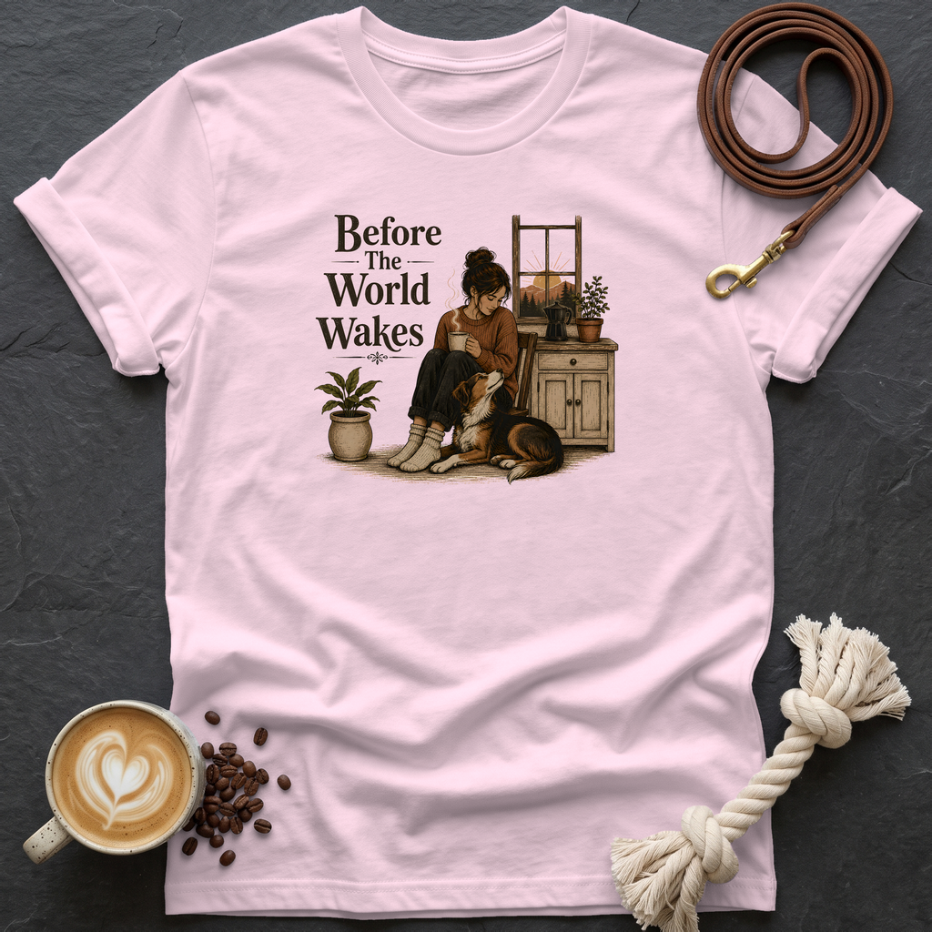 Before the World Wakes — Cozy T-Shirt - Light Pink