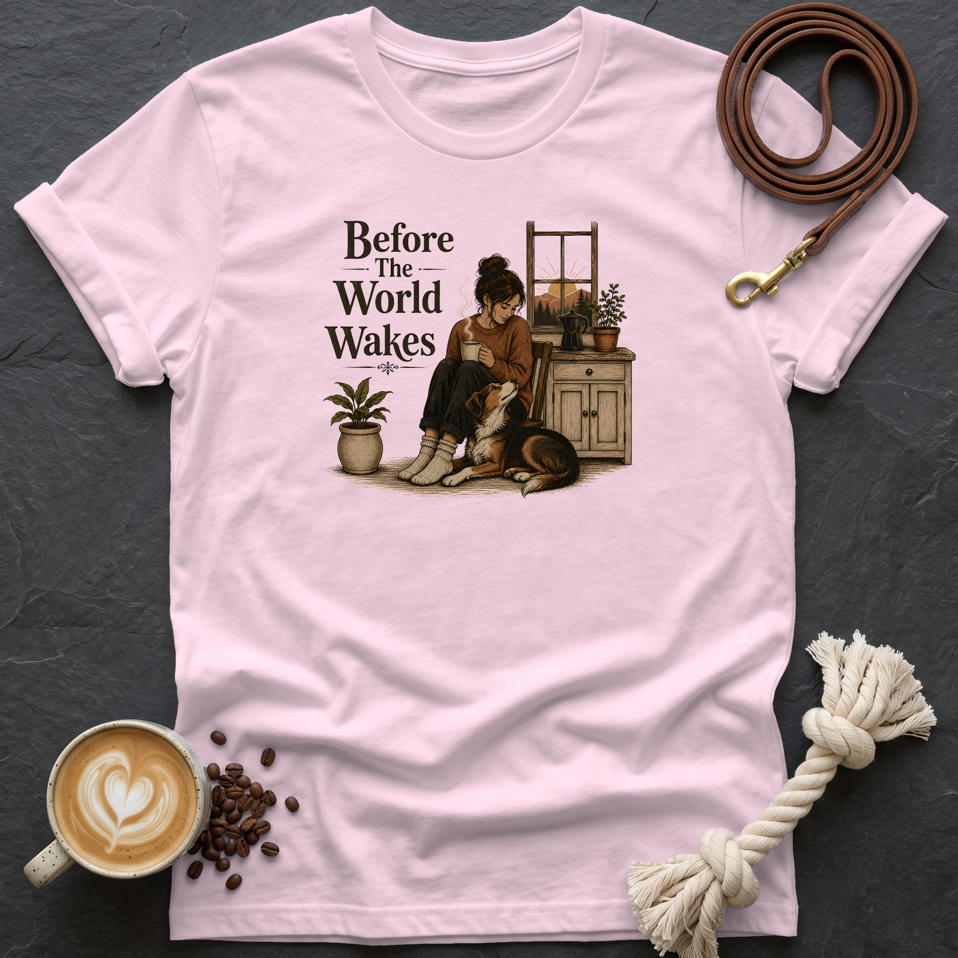Before the World Wakes — Cozy T-Shirt - Light Pink