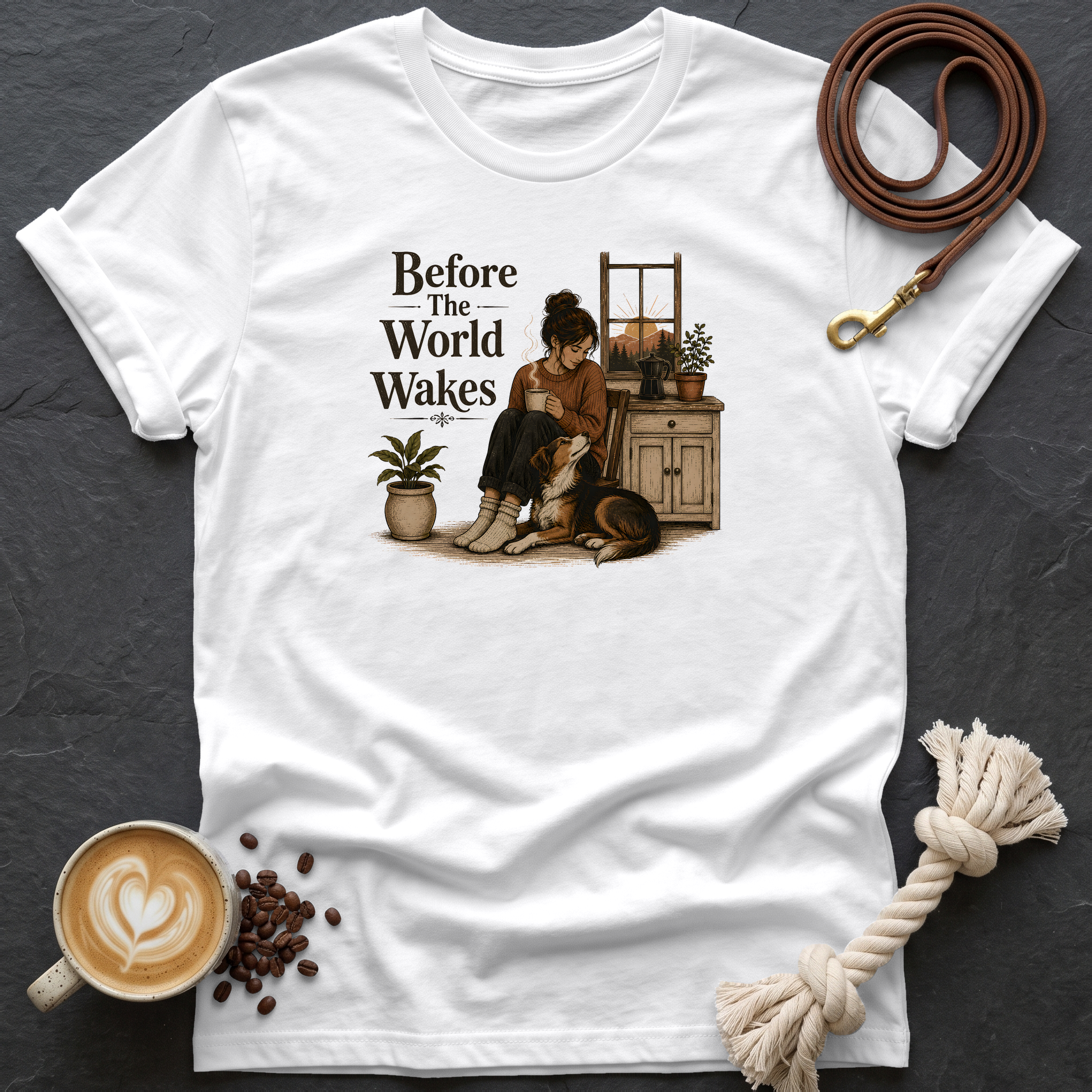 Before the World Wakes — Cozy T-Shirt - White