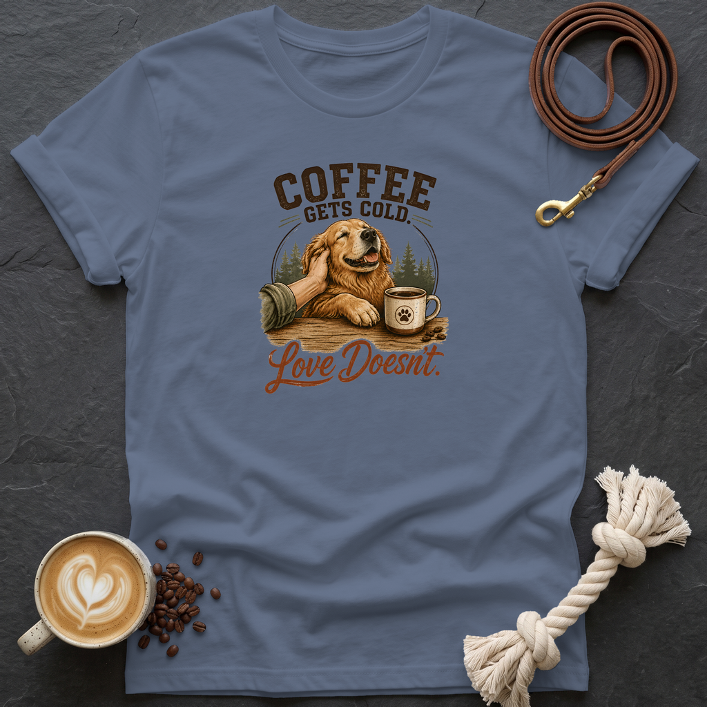 Coffee Gets Cold T-Shirt - Heather Indigo