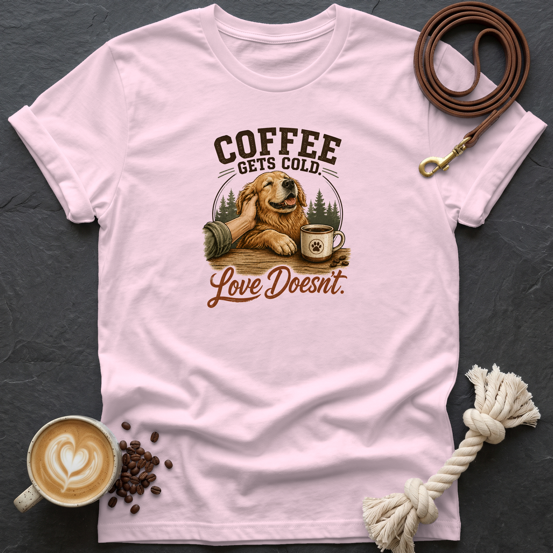 Coffee Gets Cold T-Shirt - Light Pink