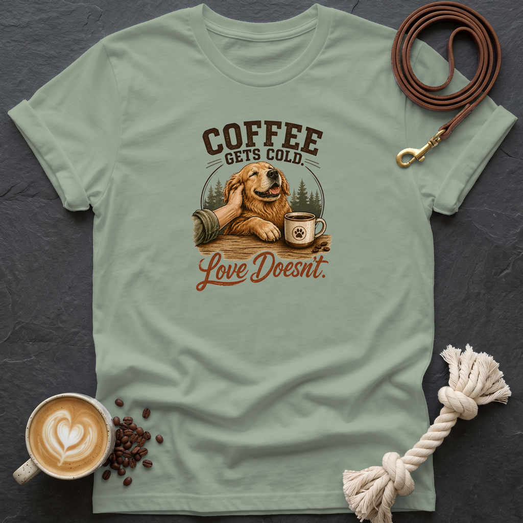 Coffee Gets Cold T-Shirt - Sage
