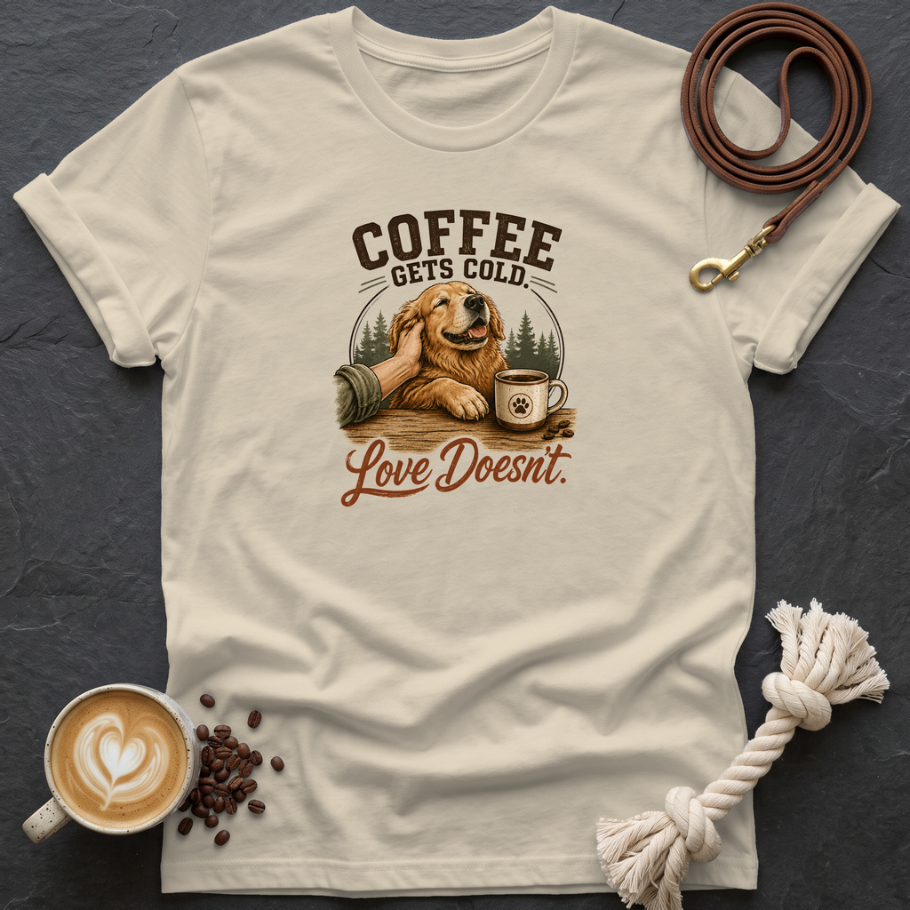 Coffee Gets Cold T-Shirt - Sand