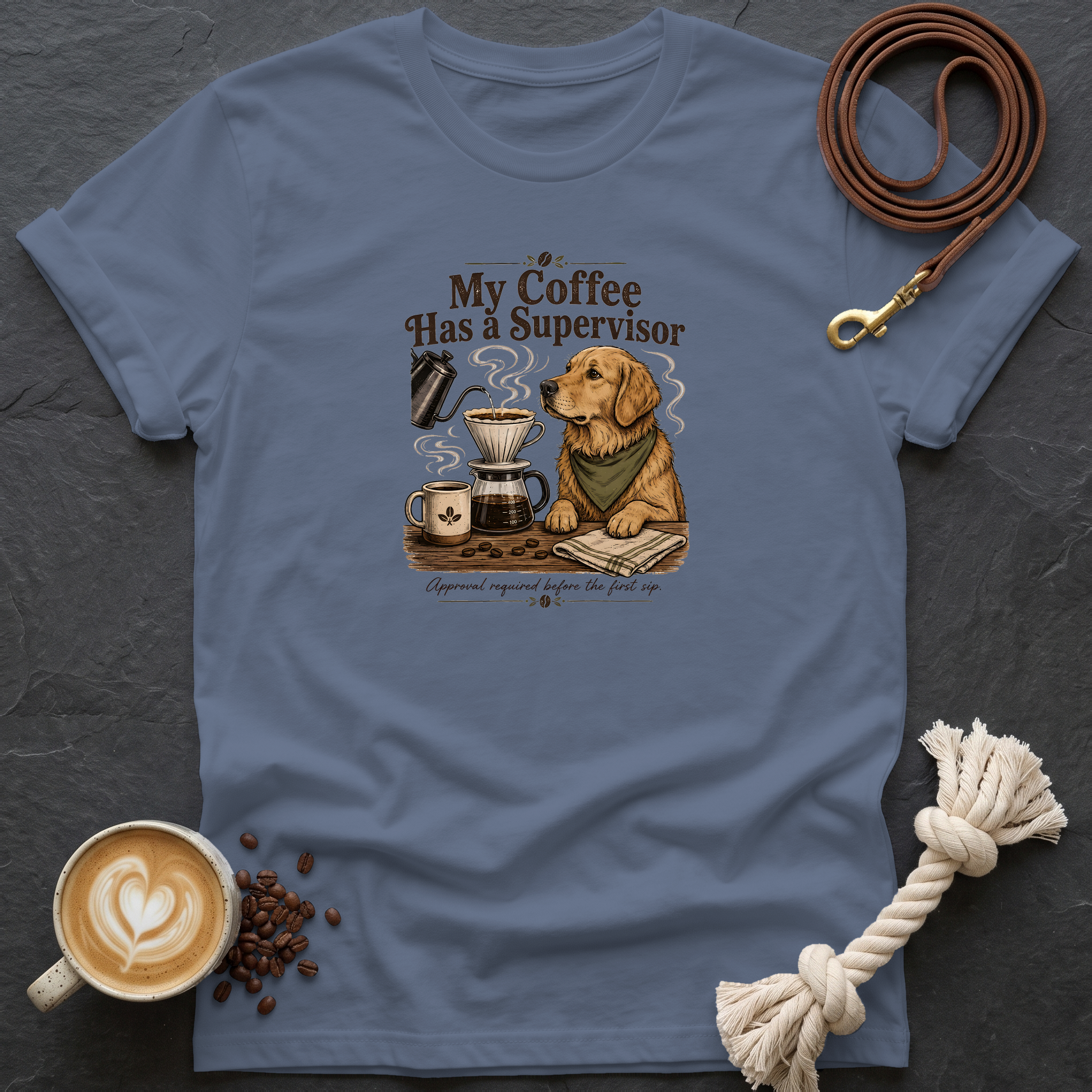 My Coffee Has a Supervisor T-Shirt - Heather Indigo