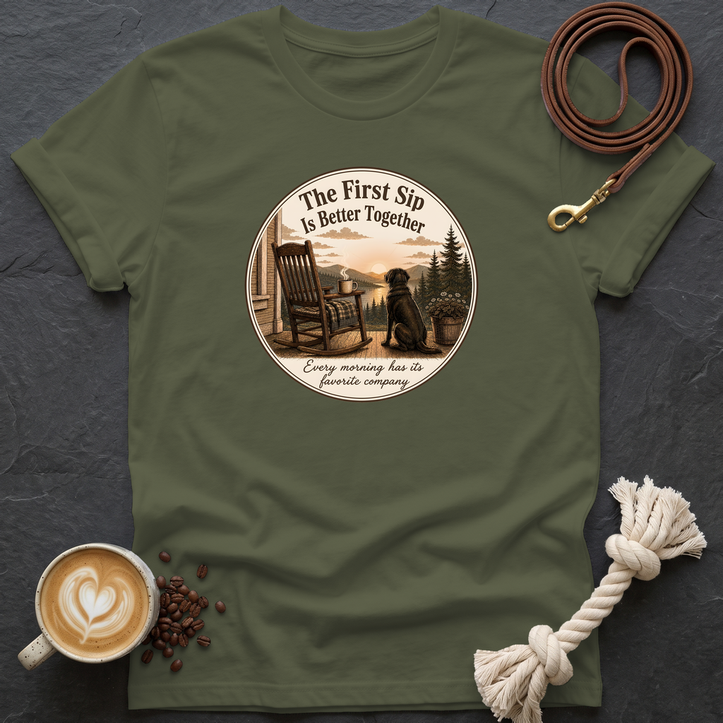 The First Sip T-Shirt - Military Green