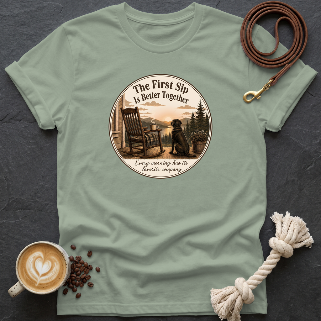 The First Sip T-Shirt - Sage