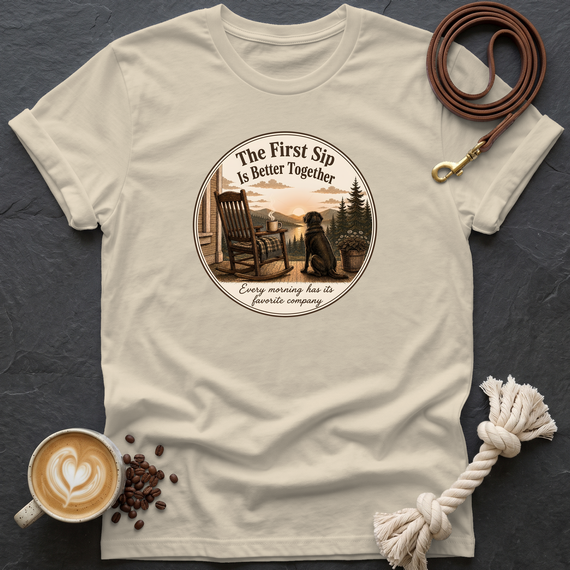 The First Sip T-Shirt - Sand
