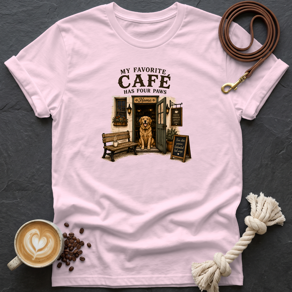 My Favorite Cafe — Coffee Shop T-Shirt - Light Pink