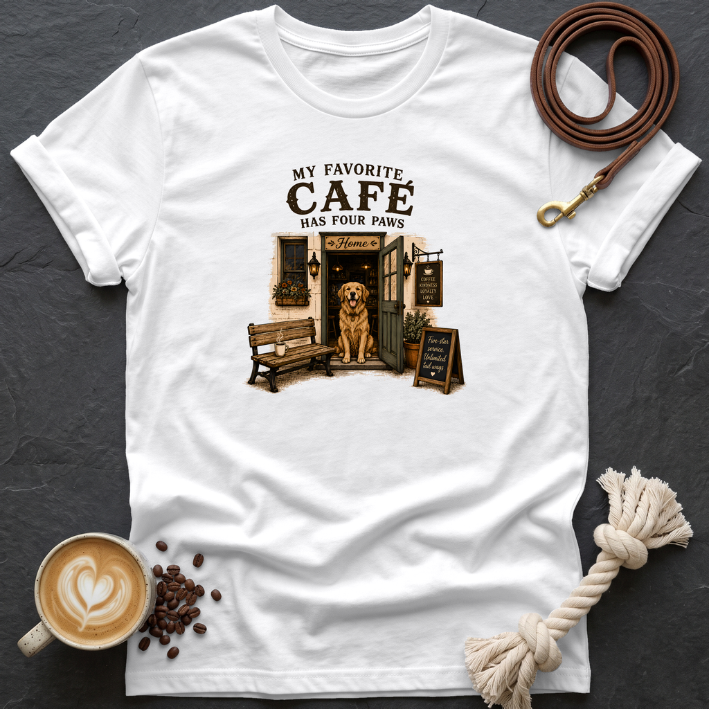 My Favorite Cafe — Coffee Shop T-Shirt - White