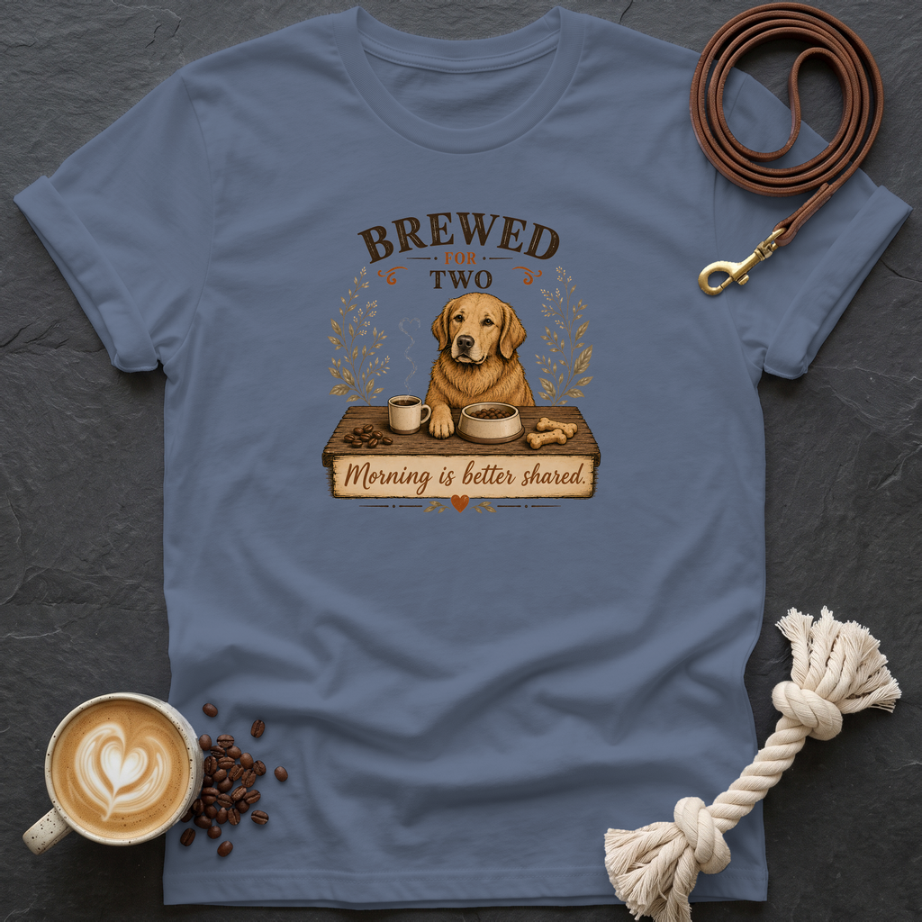 Brewed for Two T-Shirt - Heather Indigo