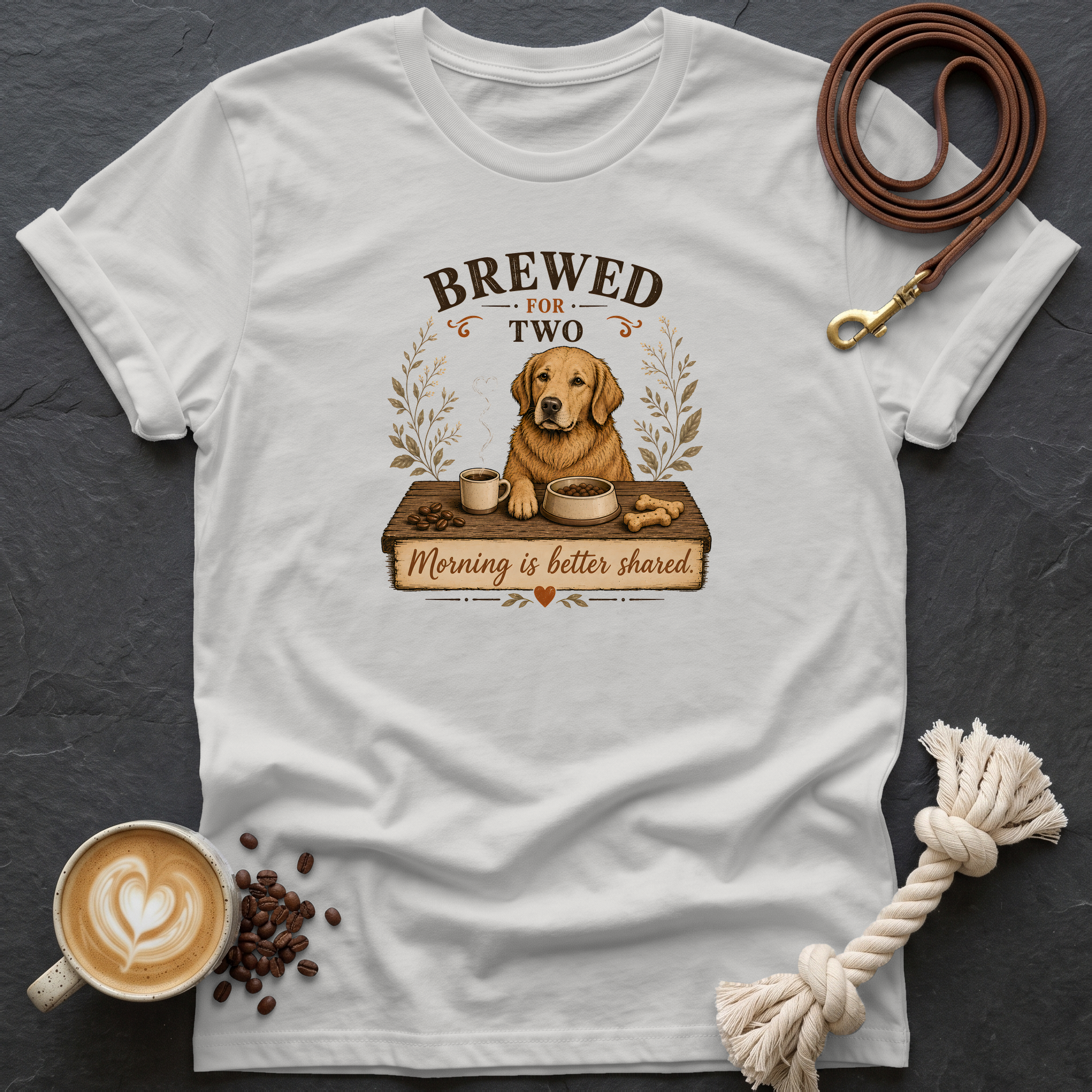 Brewed for Two T-Shirt - Ice Grey