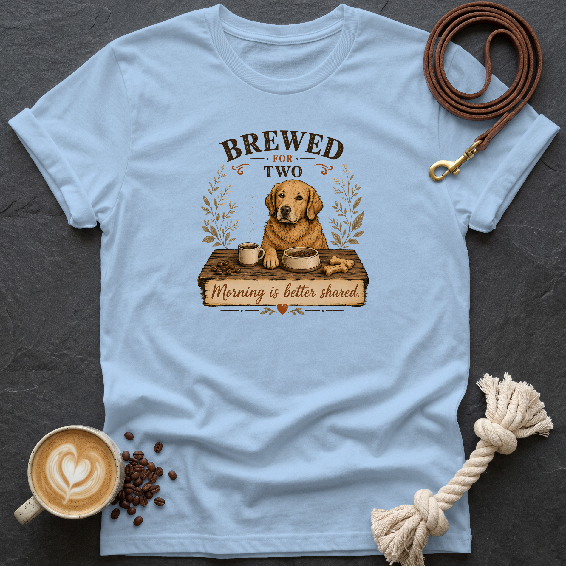 Brewed for Two T-Shirt - Light Blue