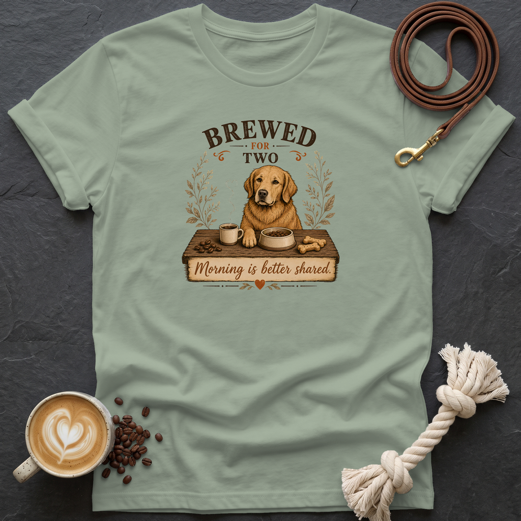 Brewed for Two T-Shirt - Sage