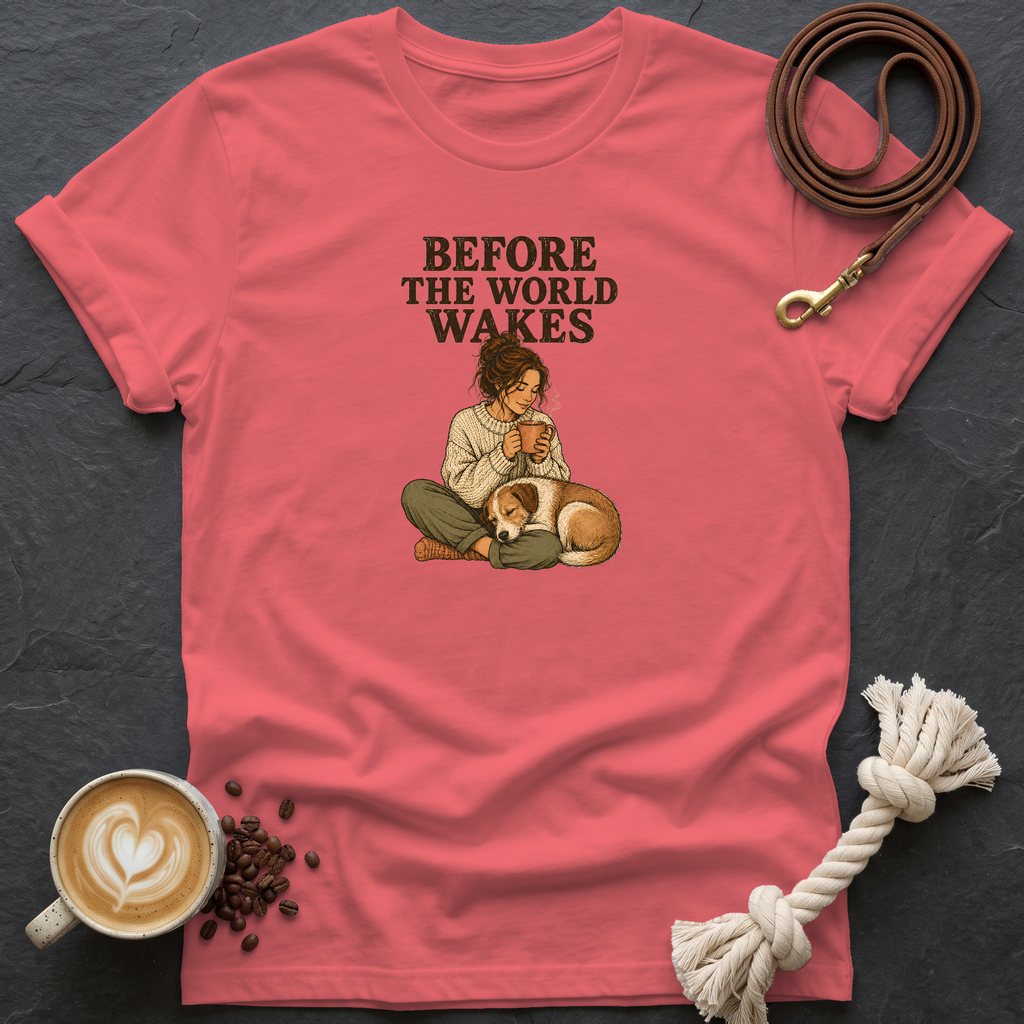 Before the World Wakes — Warm T-Shirt - Coral Silk