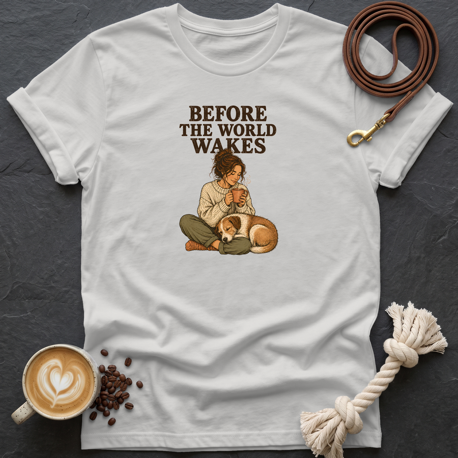 Before the World Wakes — Warm T-Shirt - Ice Grey