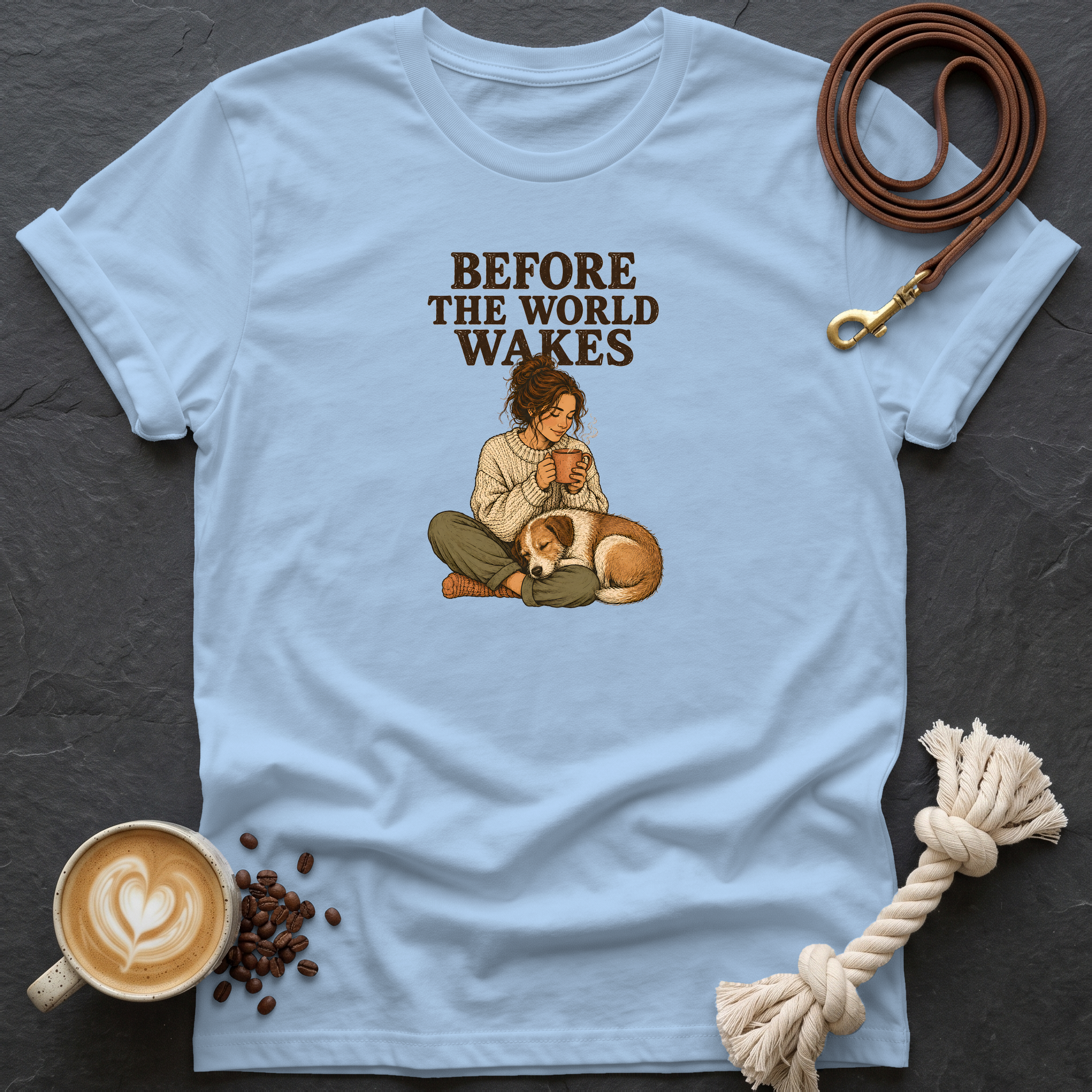 Before the World Wakes — Warm T-Shirt - Light Blue