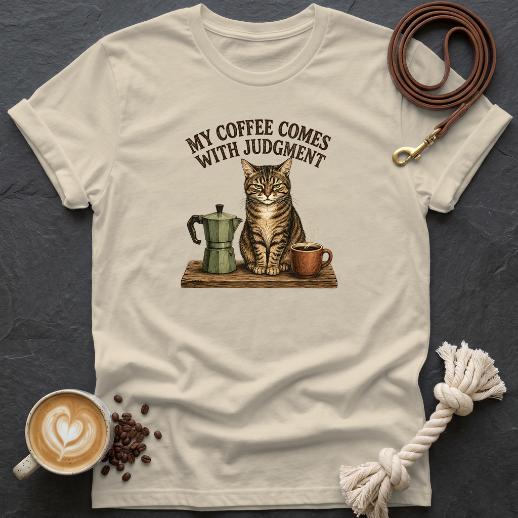 My Coffee Comes With Judgment T-Shirt - Sand