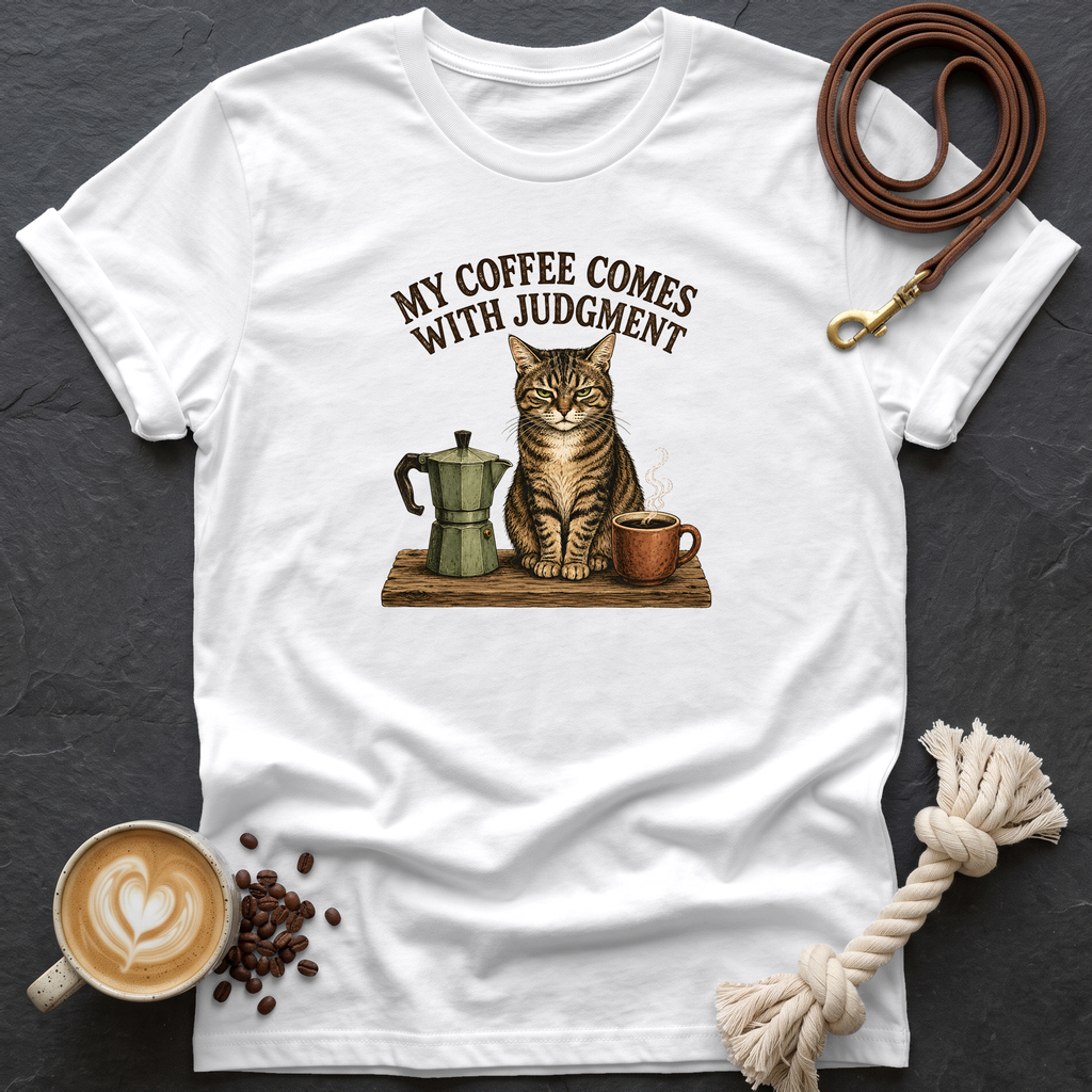My Coffee Comes With Judgment T-Shirt - White
