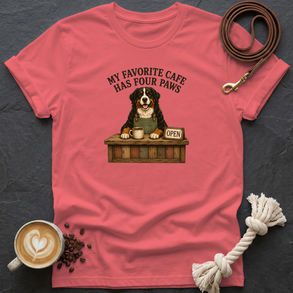 My Favorite Cafe — Barista T-Shirt - Coral Silk