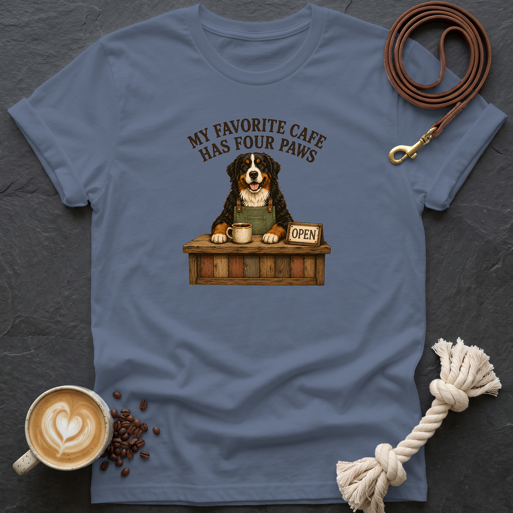 My Favorite Cafe — Barista T-Shirt - Heather Indigo