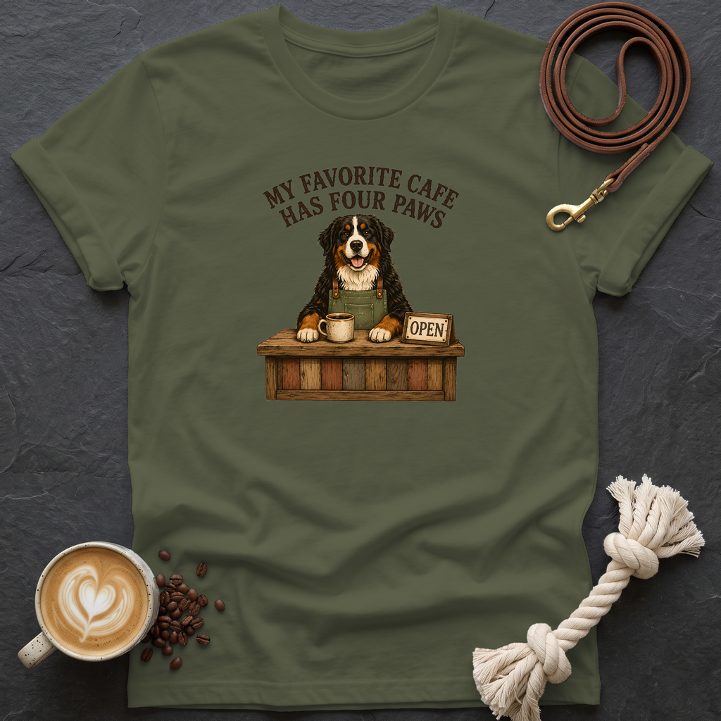My Favorite Cafe — Barista T-Shirt - Military Green