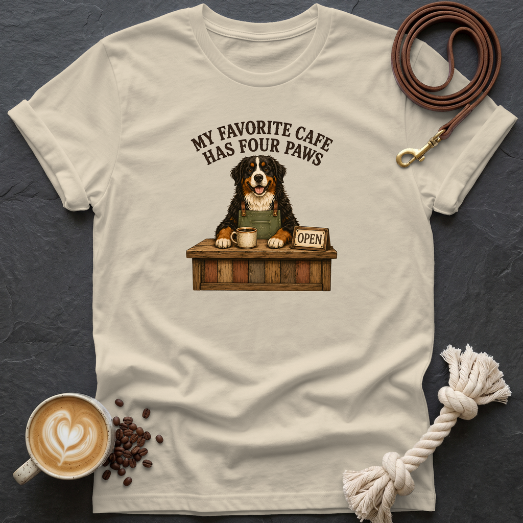 My Favorite Cafe — Barista T-Shirt - Sand