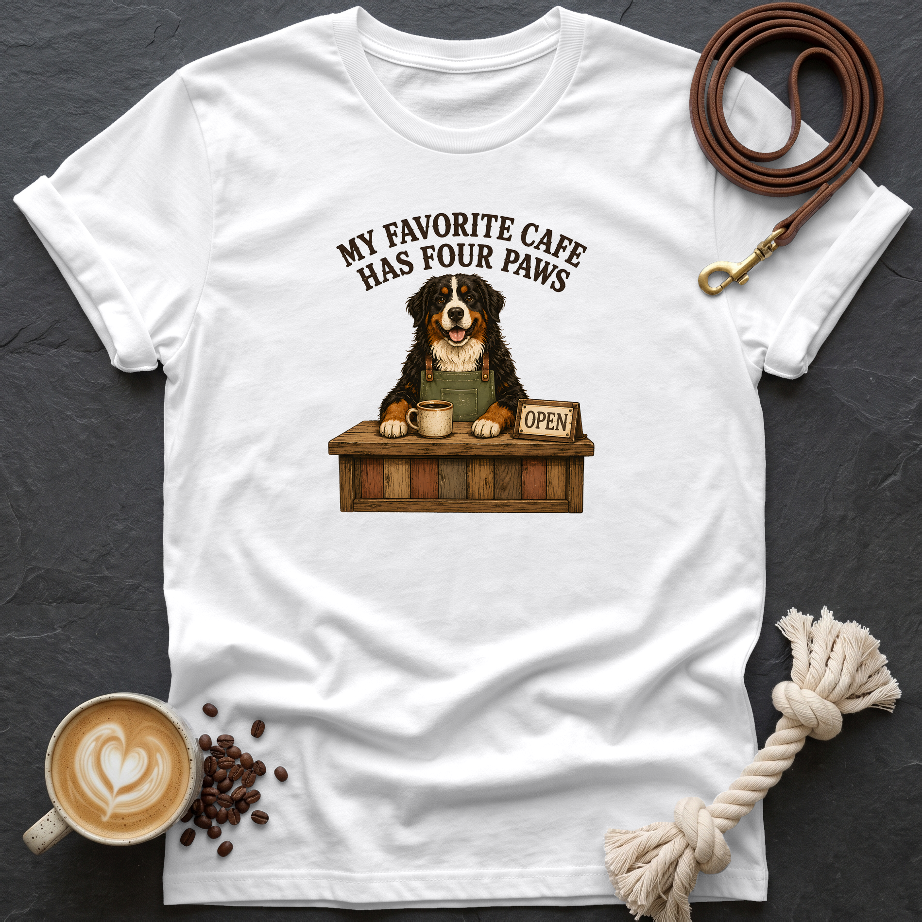 My Favorite Cafe — Barista T-Shirt - White