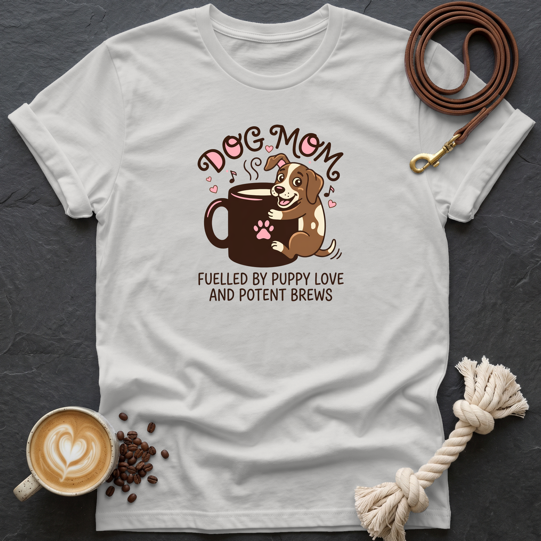 Dog Mom T-Shirt - Ice Grey