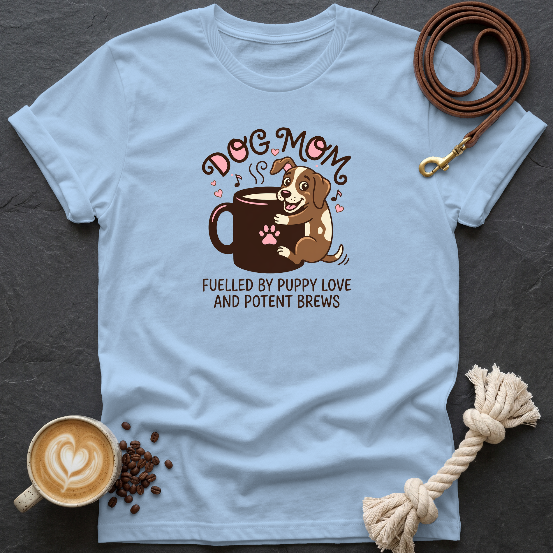 Dog Mom T-Shirt - Light Blue
