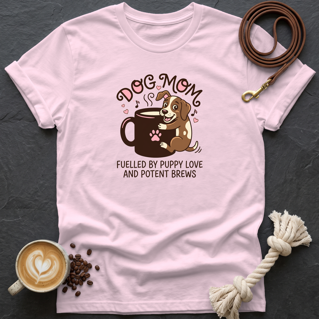 Dog Mom T-Shirt - Light Pink
