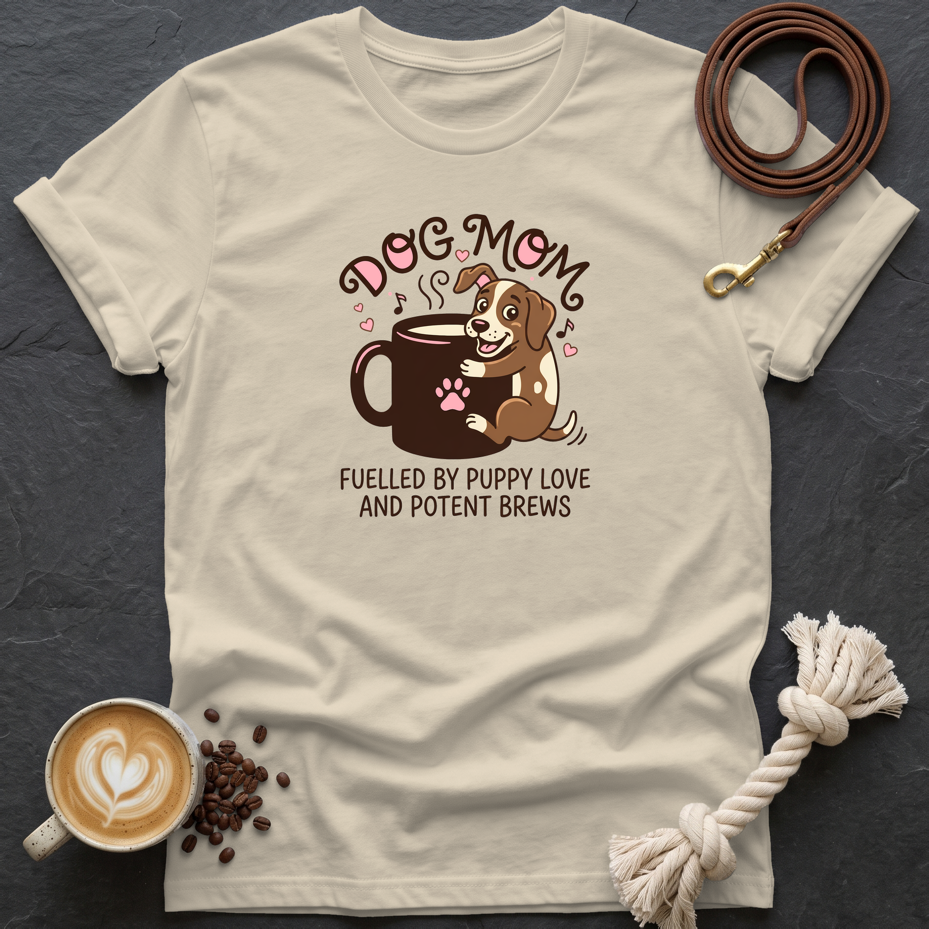 Dog Mom T-Shirt - Sand