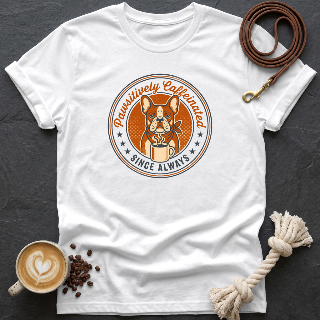 Pawsitively Caffeinated T-Shirt - White
