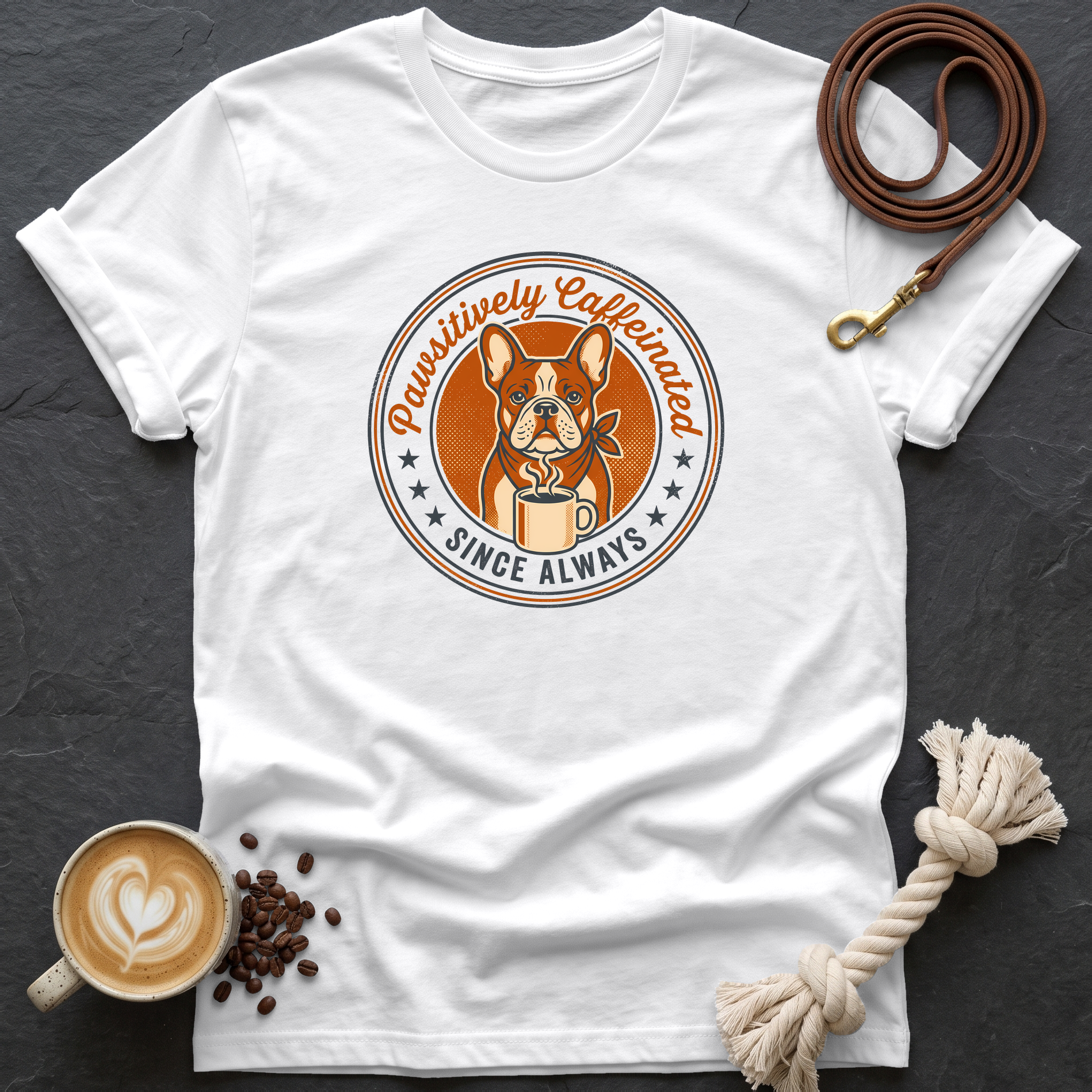 Pawsitively Caffeinated T-Shirt - White
