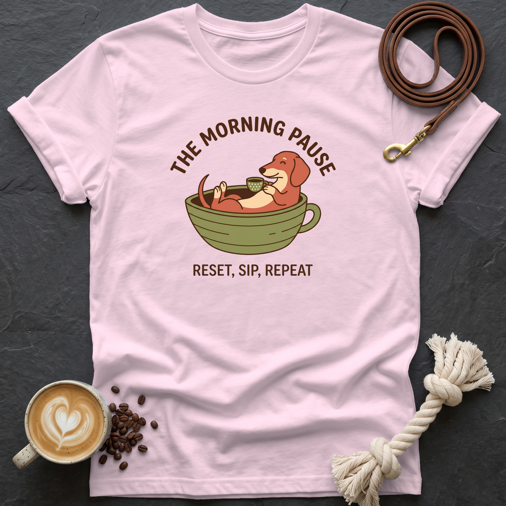 The Morning Pause T-Shirt - Light Pink