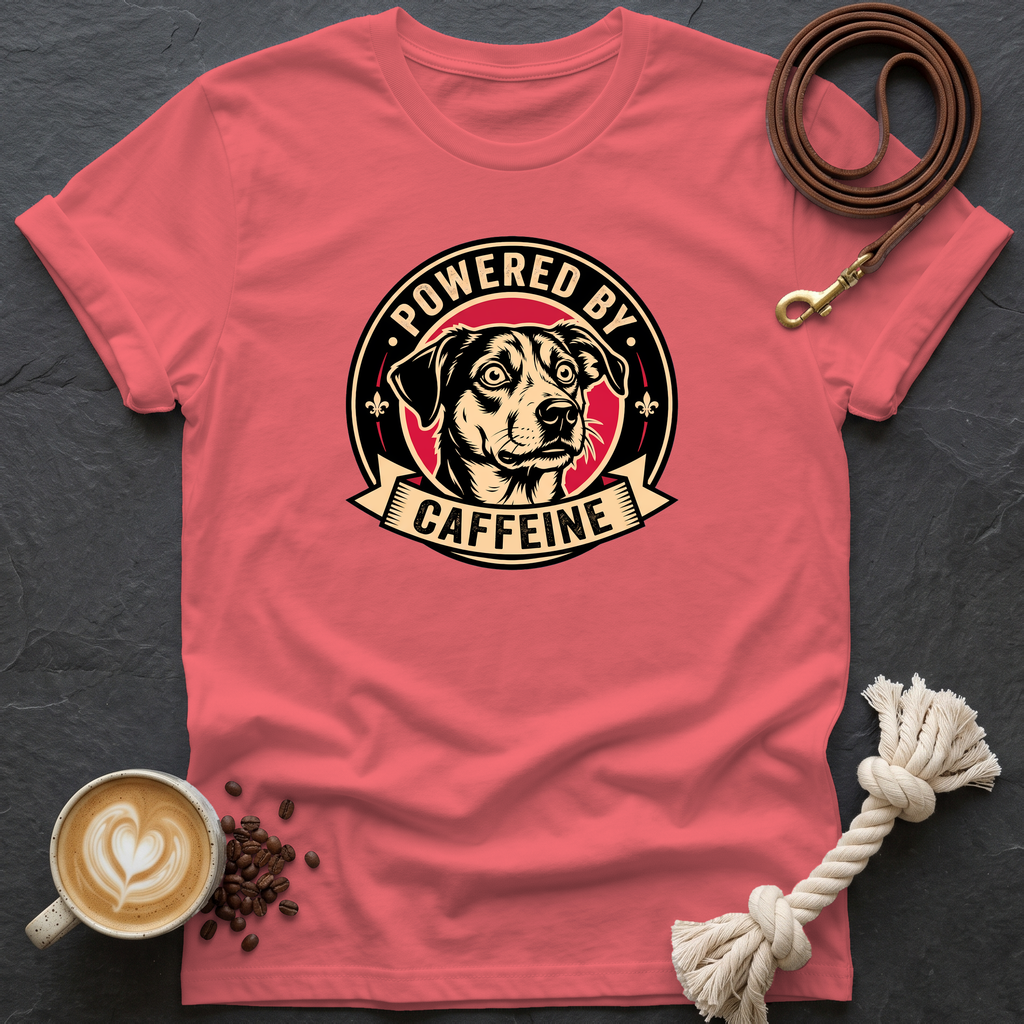 Powered by Caffeine T-Shirt - Coral Silk