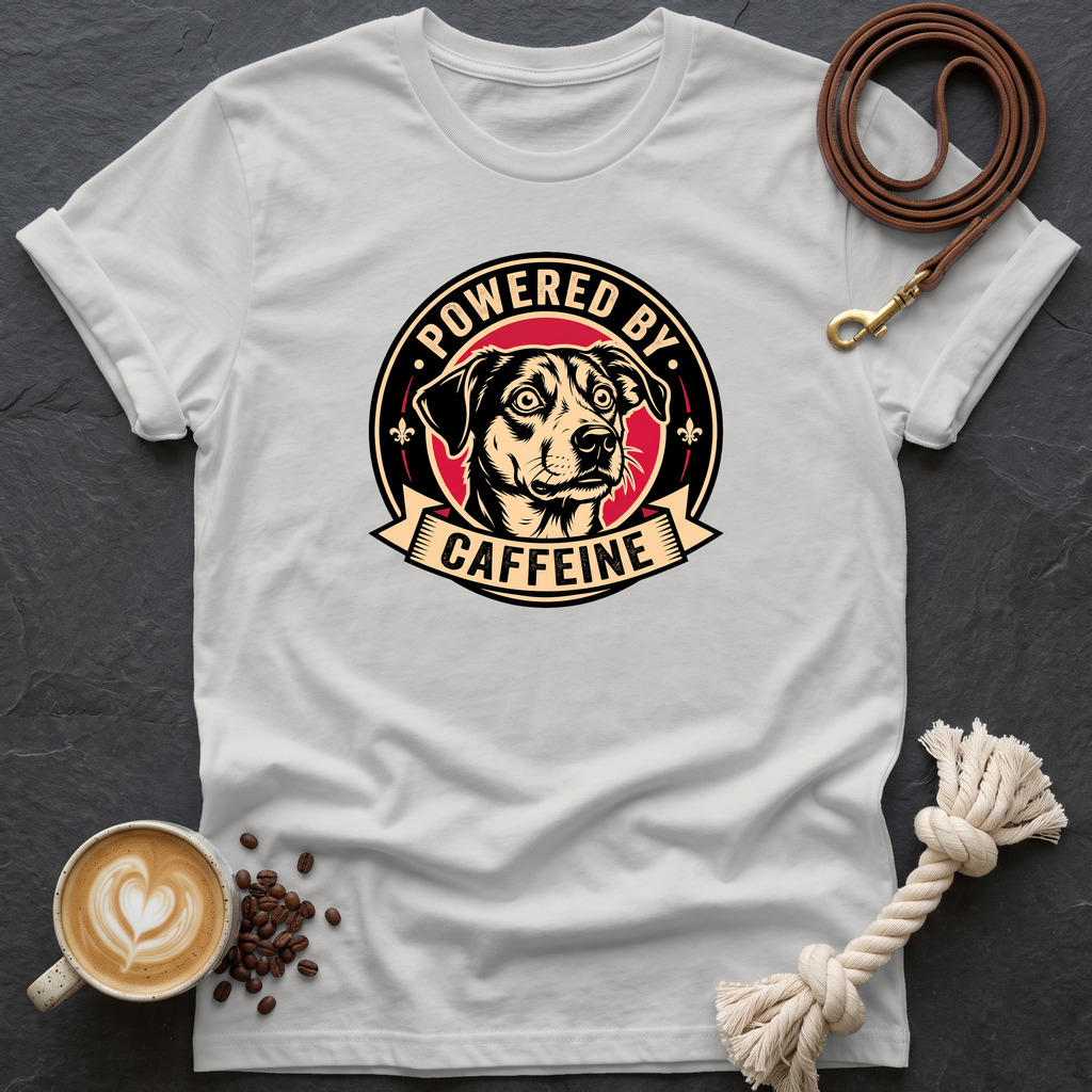 Powered by Caffeine T-Shirt - Ice Grey
