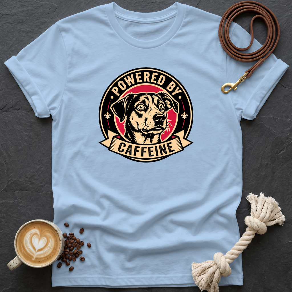 Powered by Caffeine T-Shirt - Light Blue