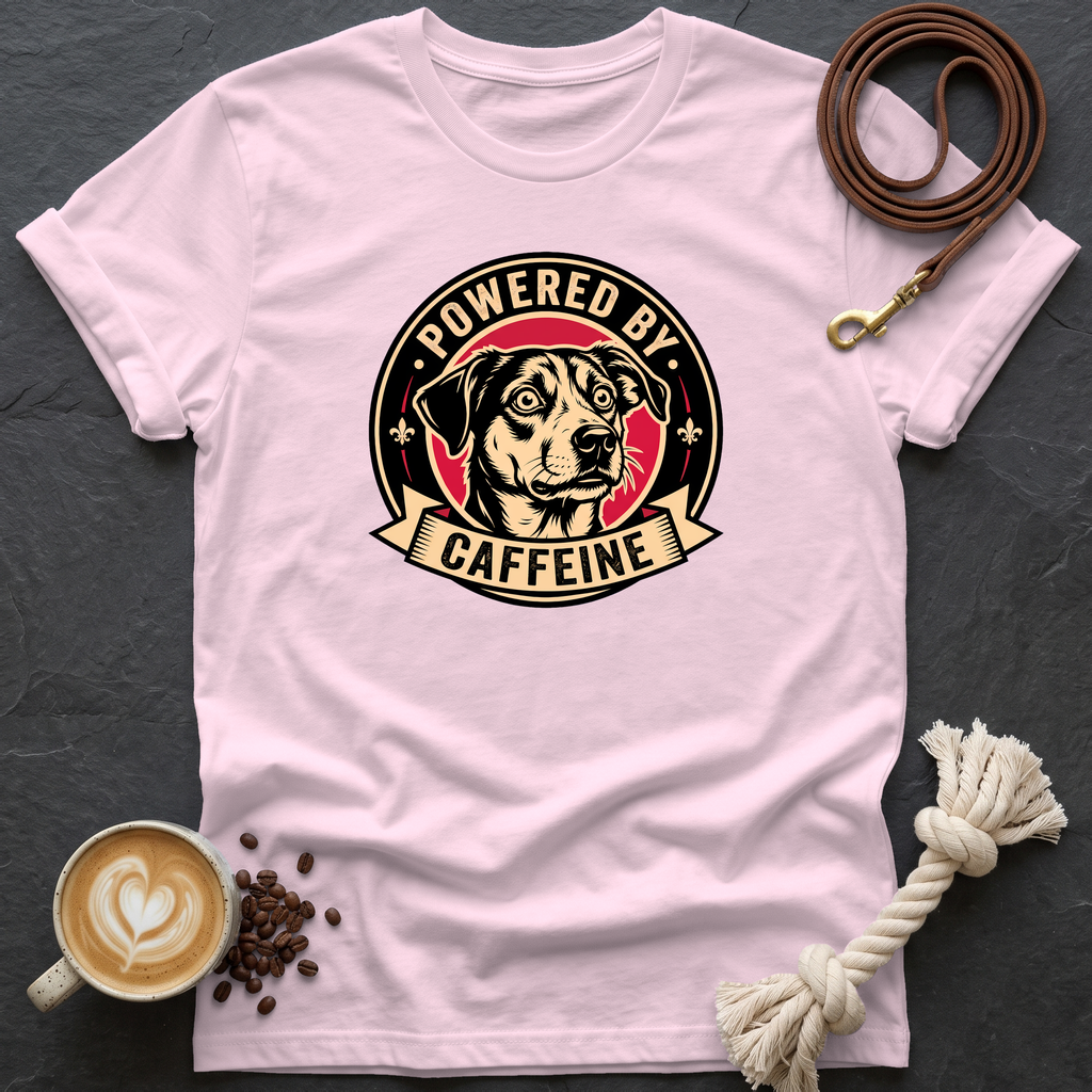 Powered by Caffeine T-Shirt - Light Pink