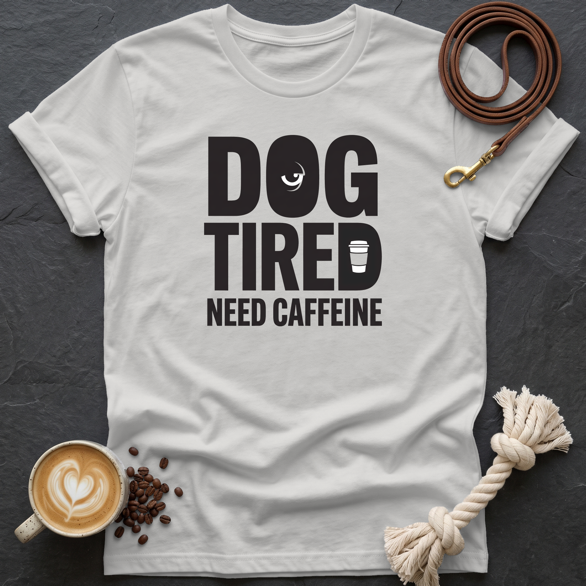 Dog Tired — Bold T-Shirt - Ice Grey