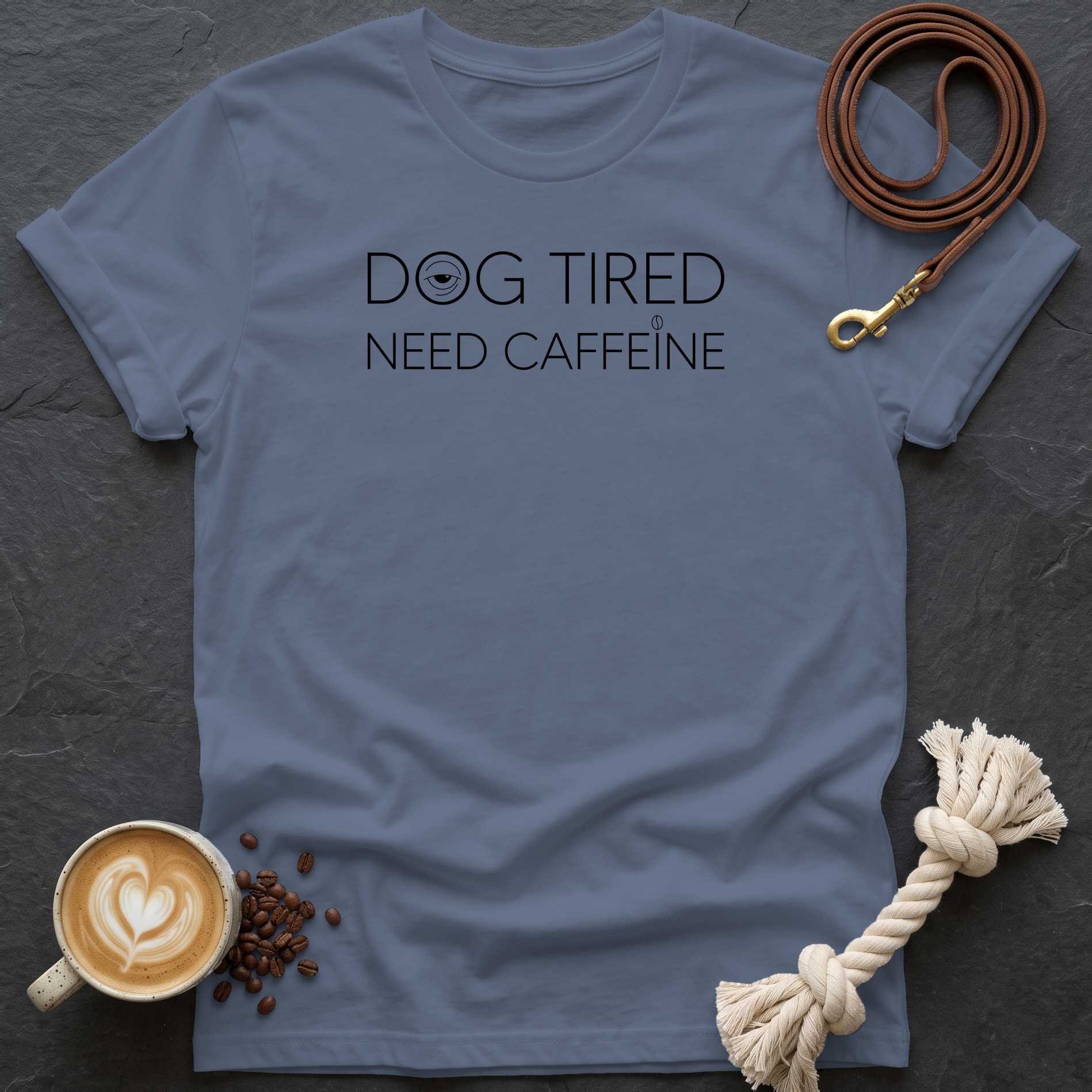 Dog Tired — Minimal T-Shirt - Heather Indigo