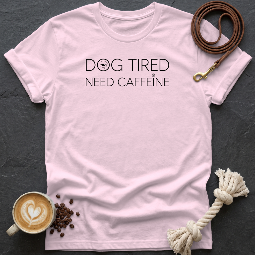 Dog Tired — Minimal T-Shirt - Light Pink