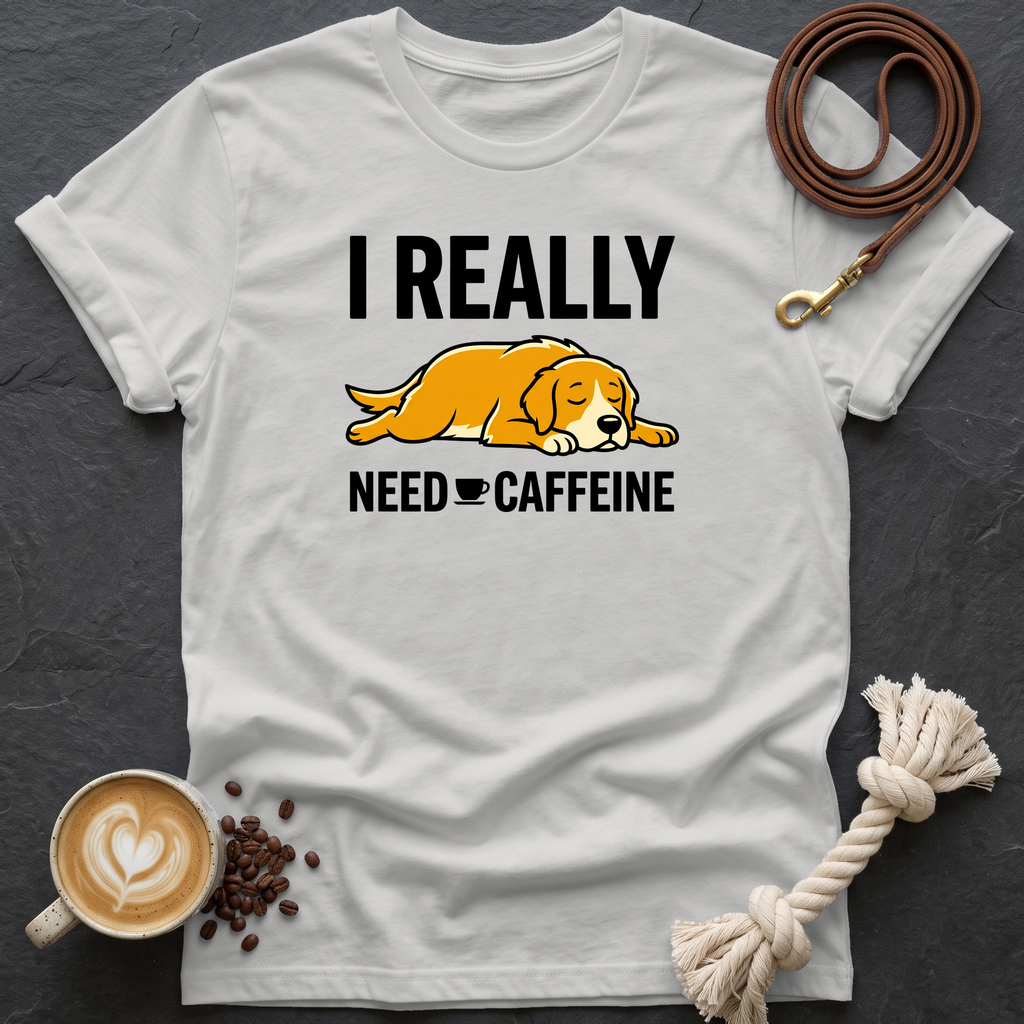 I Really Need Caffeine T-Shirt - Ice Grey
