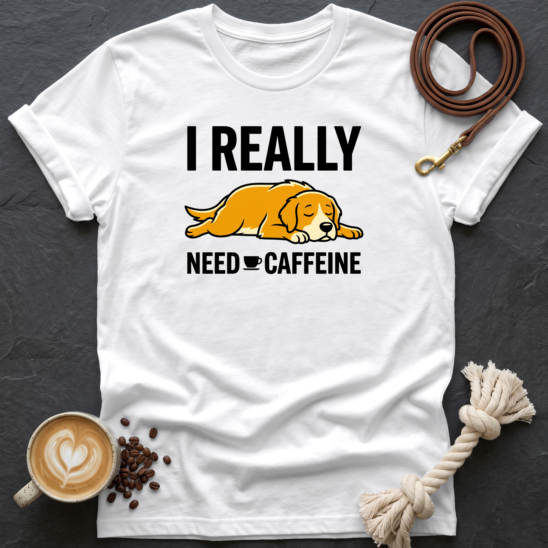 I Really Need Caffeine T-Shirt - White