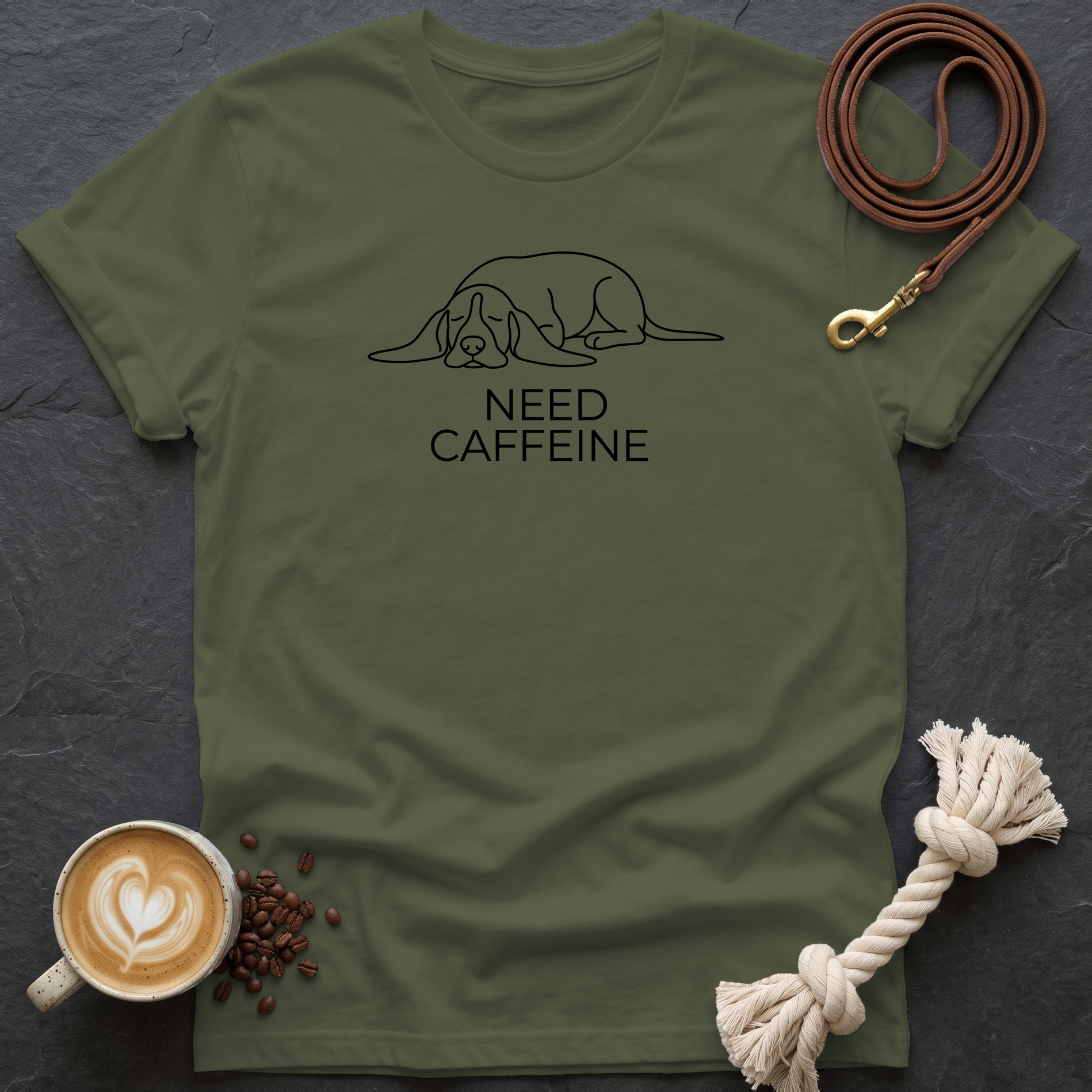 Need Caffeine T-Shirt - Military Green